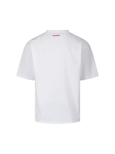 Dsquared2 Crew Neck T-shirt Bold Front Text In White