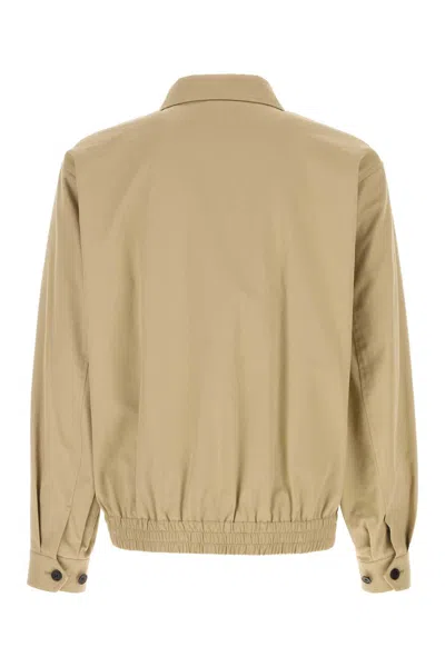 Saint Laurent Tailored Gabardine Jacket Featuring Pockets In Neutral