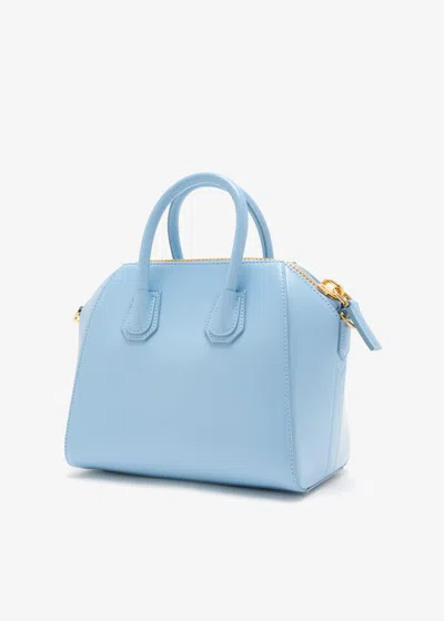 Givenchy Antigona Mini Top-handle Bag In Patent Leather In Blue