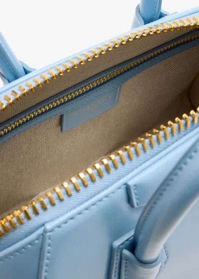 Givenchy Antigona Mini Top-handle Bag In Patent Leather In Blue