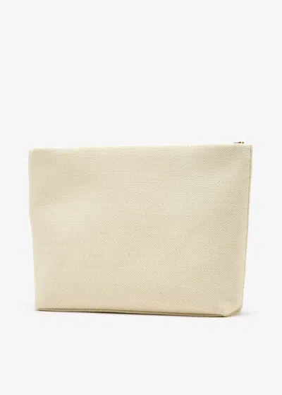 Givenchy Pochette In Tela Con Logo Stampato In Brown