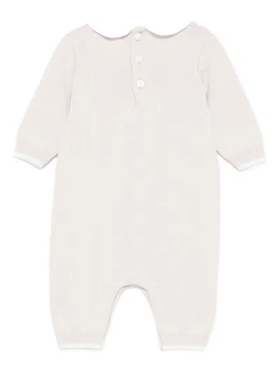Little Bear Peter Pan-collar Romper In Neutral