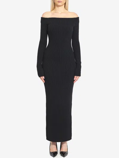 Max Mara Maxmara Arnes1234 Wool And Cashmere Sheath Dress In Black