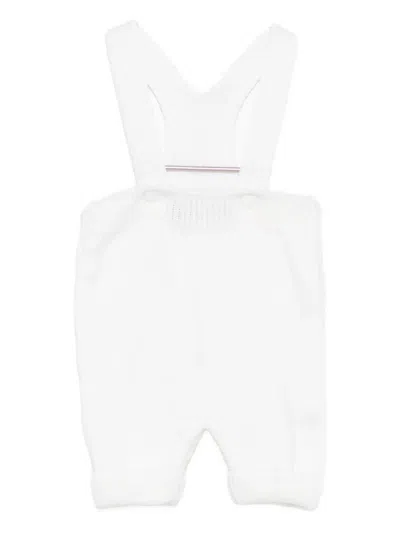 Little Bear Ribbed-knit Romper In White