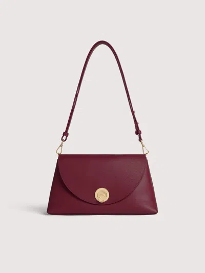 Coccinelle Medium Nikla Circular-clasp Calf-leather Shoulder Bag In Red
