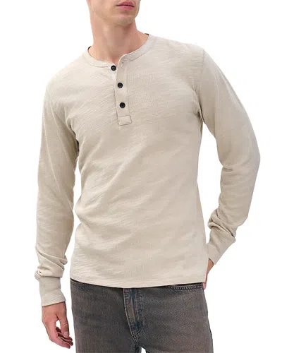 Rag & Bone Classic Flame Slub Cotton Henley In Neutral