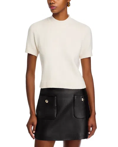 French Connection Vhari Knit Mock Neck Top In Neutral