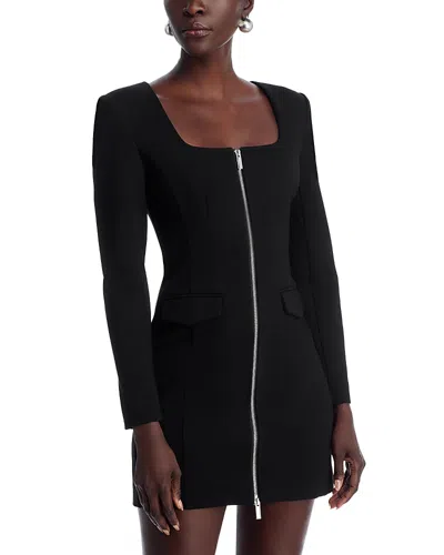 Toccin Jordyn Zip Front Mini Dress In Black
