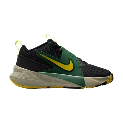 Pre-owned Nike Team Hustle D12 Gs 'black Fir Bright Citron' | Kid's Size 6.5