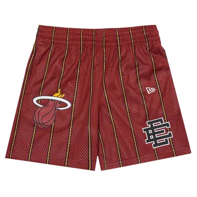 Pre-owned Eric Emanuel Ee Basics Shorts 'miami Heat' | Red | Men's Size L