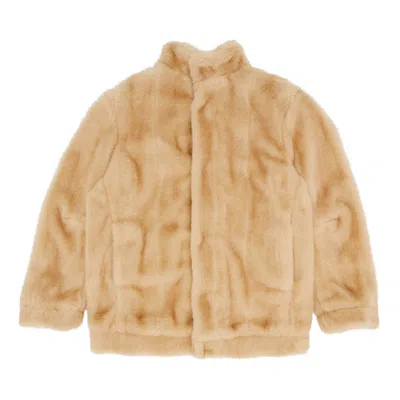 Pre-owned Mm6 Maison Margiela Faux Fur Sports Jacket 'light Beige' | Tan | Women's Size 40 In Brown