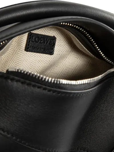 Loewe Puzzle Edge Mini Textured-leather Shoulder Bag In Black