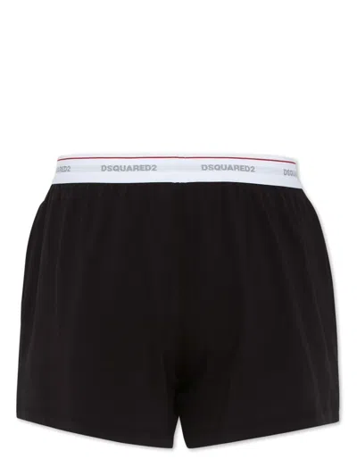 Dsquared2 Elastic Waistband Block Boxer Shorts In Black