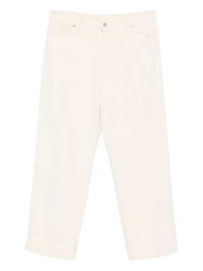 Nine In The Morning Beige Five-pocket Trousers In White