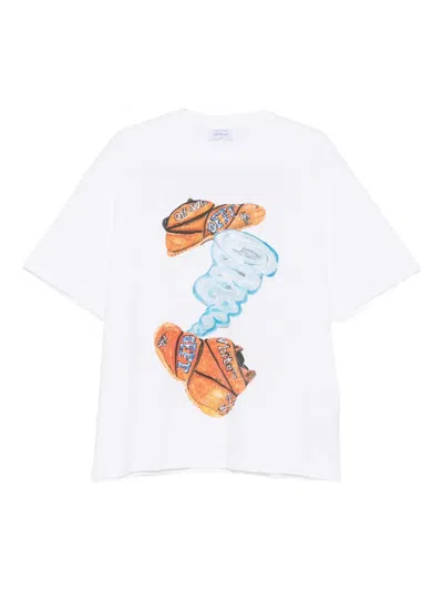 Off-white White Gregory Shimada Edition Diagonal Skate T-shirt In White