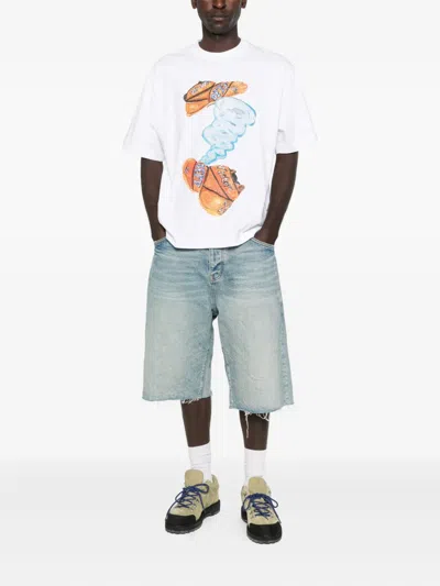 Off-white White Gregory Shimada Edition Diagonal Skate T-shirt In White