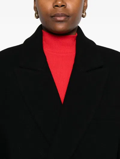 Ych Double-breasted Coat In Black