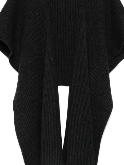 Christian Wijnants Kriella Ribbed Open-front Cardigan In Gray