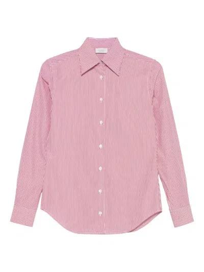 Mazzarelli Gea Striped Button-down Shirt In Pink