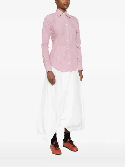 Mazzarelli Gea Striped Button-down Shirt In Pink