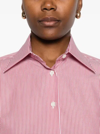 Mazzarelli Gea Striped Button-down Shirt In Pink
