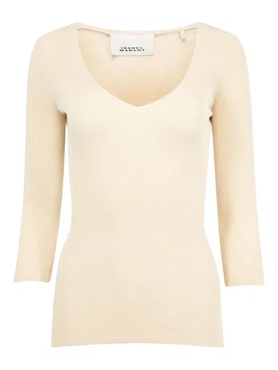 Isabel Marant Cotton-blend Knitted Felicia Sweater In Neutral