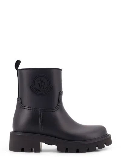 Moncler Drawstring Embosssed-logo Rain Boots In Black