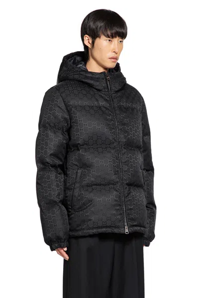 Gucci Down Jacket With Hood And Elastic Cuffs In Black