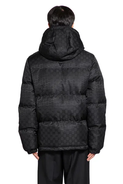 Gucci Down Jacket With Hood And Elastic Cuffs In Black