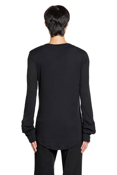 Ann Demeulemeester Leo Double Layer Serafino Top In Black