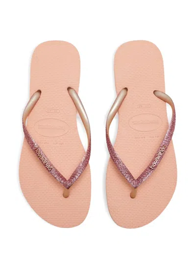 Havaianas Glitter Ii Womens Thong Slide Flip-flops In Pink