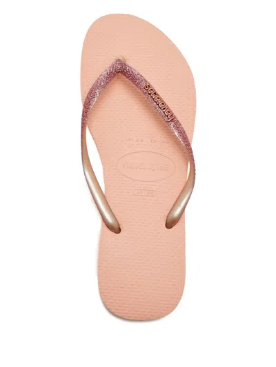 Havaianas Glitter Ii Womens Thong Slide Flip-flops In Pink