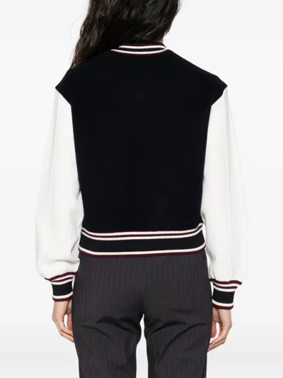 Maje Wool Bomber Jacket In Black