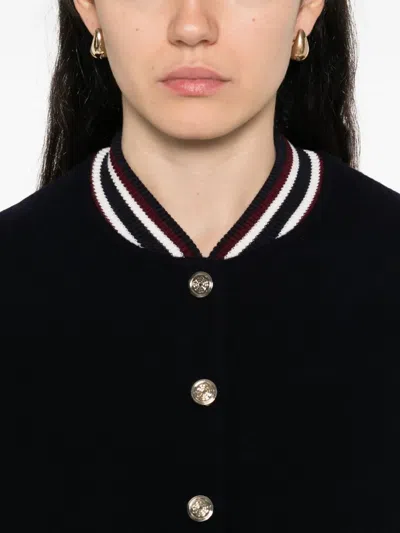 Maje Wool Bomber Jacket In Black