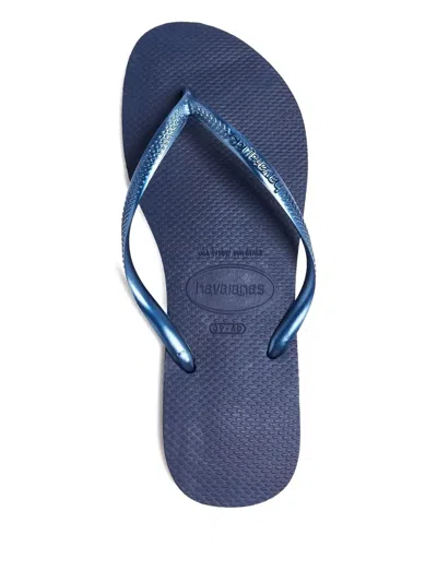 Havaianas Slim Metallic-strap Flip-flops In Blue