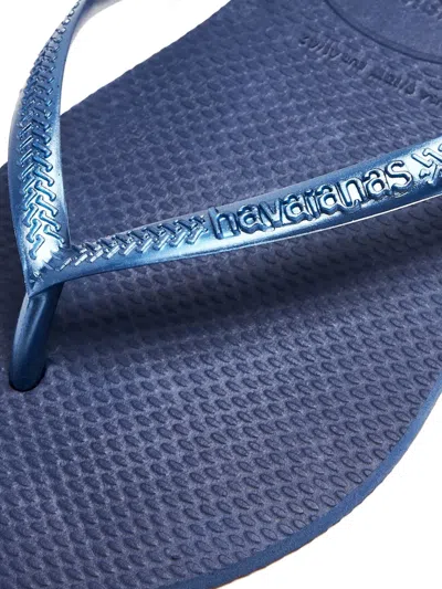 Havaianas Slim Metallic-strap Flip-flops In Blue