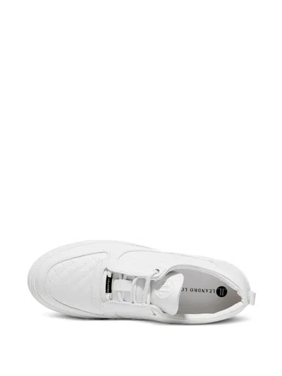 Leandro Lopes Faisca Quilted-pattern Leather Sneakers In White