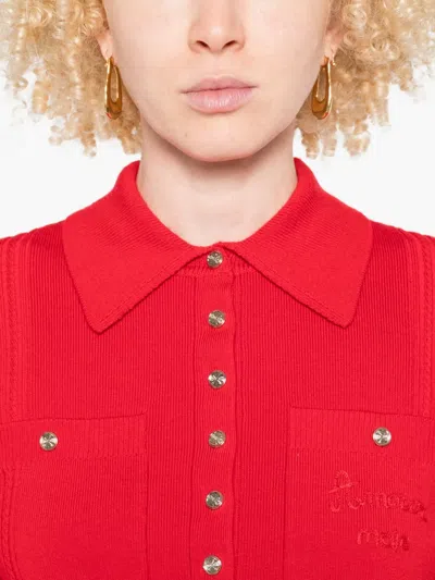 Maje Patch-pocket Buttoned Top In Red