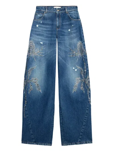 Blumarine Embellished Jeans In Blue