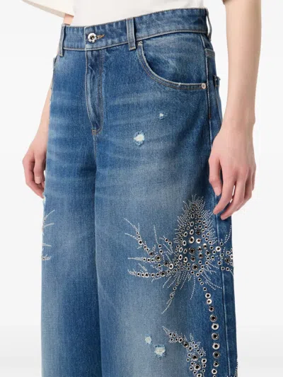 Blumarine Embellished Jeans In Blue