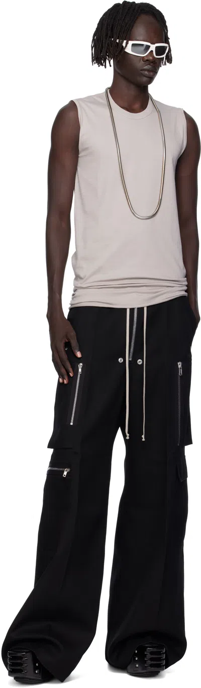 Rick Owens Wide-leg Trousers With High Waist And Utility Pockets In Black