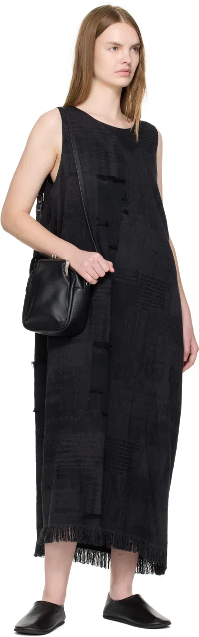 Y's Black Cow Leather Metal Clasp Box Bag