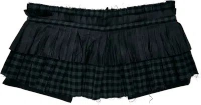 Open Yy Black Pleats Layered Pocket Belt In Blue