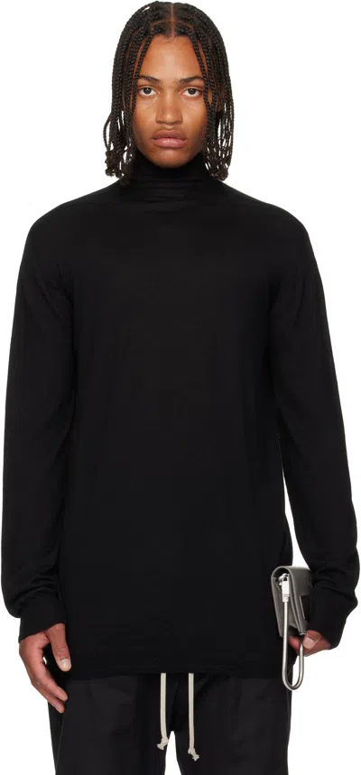 Rick Owens Black Concordians Oversized Turtle Sweater In Black