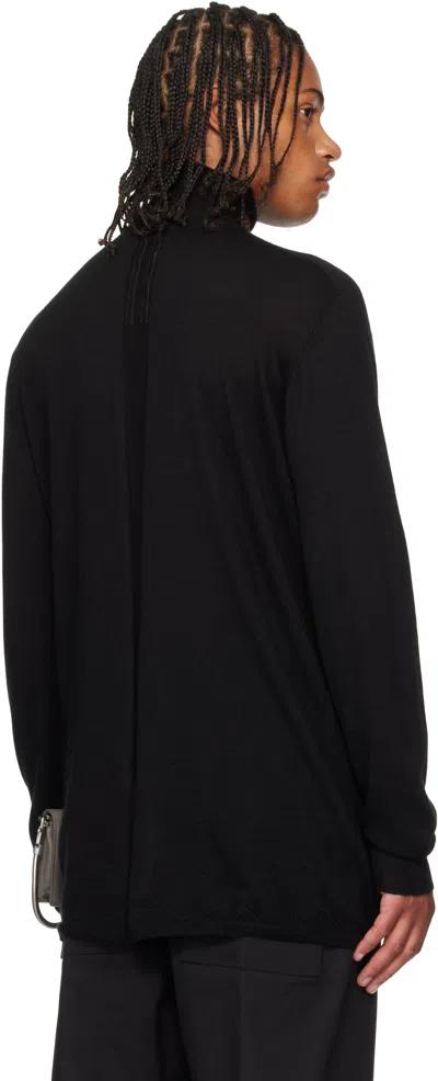Rick Owens Black Concordians Oversized Turtle Sweater In Black