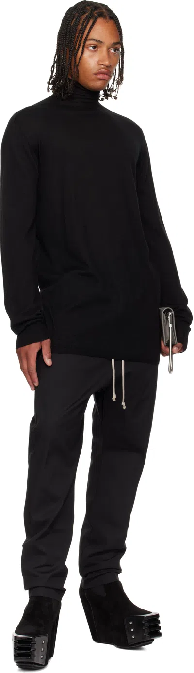 Rick Owens Black Concordians Oversized Turtle Sweater In Black
