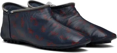 Kiko Kostadinov Navy Modular Driving Boots In Multi