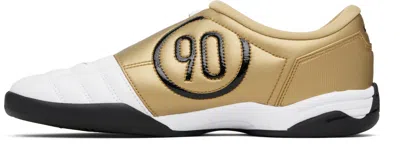 Nike T90 Metallic Leather Sneakers In White