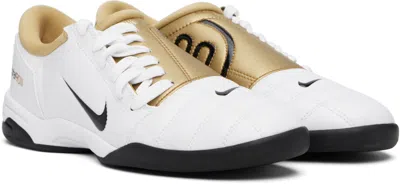 Nike T90 Metallic Leather Sneakers In White