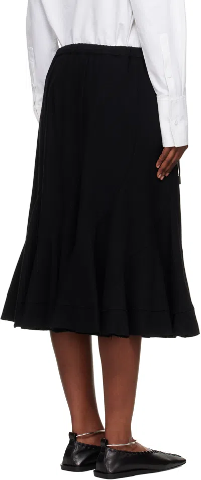 Yohji Yamamoto Drawstring Ruffled Skirt In Black